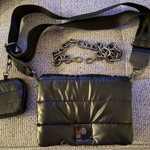 THINK ROYLN Black Quilted Messenger Bag